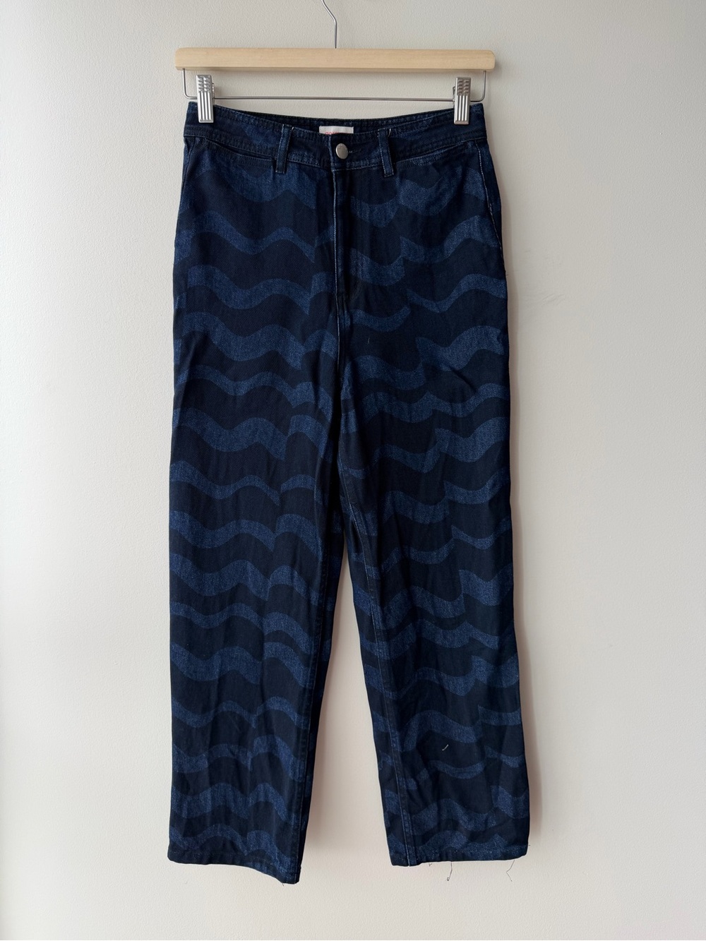 Gorman Wave Pattern Straight Leg Cropped Jeans